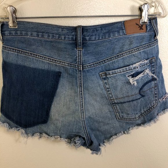 AMERICAN EAGLE Button Up Denim Jean Shorts Size 6 - Picture 5 of 12